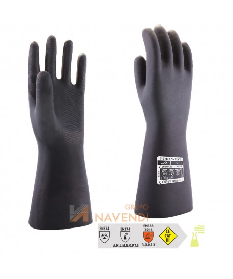 Guantes de neopreno para productos químicos  38 cm