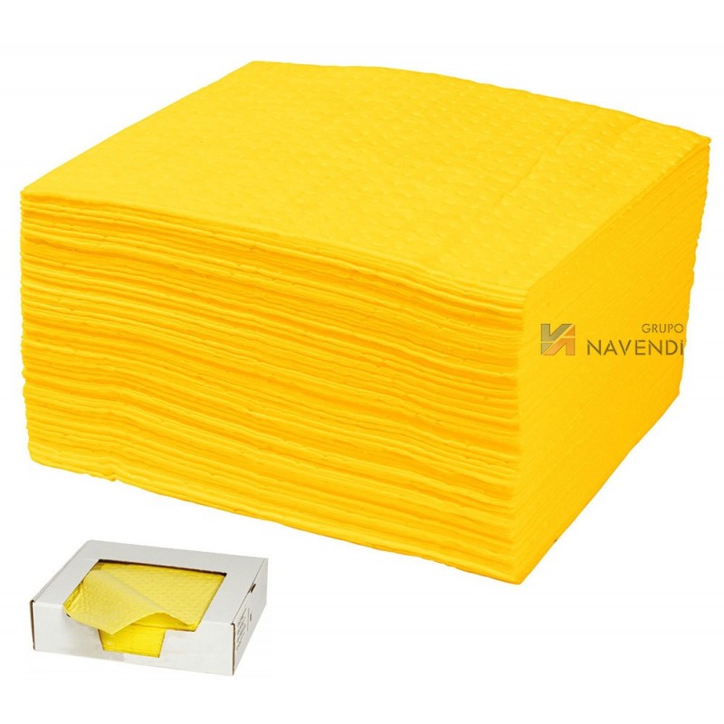 Hojas finas para absorción de derrames químicos