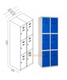 Taquillas metálica de tres puertas de 50 x 180 cm cada módulo