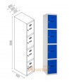 Taquillas metálica de cuatro puertas de 50 x 180 cm cada módulo