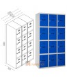 Taquillas metálica de cuatro puertas de 50 x 180 cm cada módulo