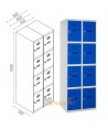 Taquillas metálica de cuatro puertas de 50 x 180 cm cada módulo