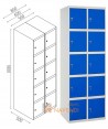 Taquillas metálica de cinco puertas de 50 x 180 cm cada módulo