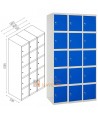 Taquillas metálica de cinco puertas de 50 x 180 cm cada módulo