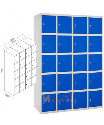 Taquillas metálica de cinco puertas de 50 x 180 cm cada módulo