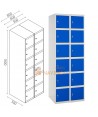 Taquillas metálica de seis puertas de 50 x 180 cm cada módulo