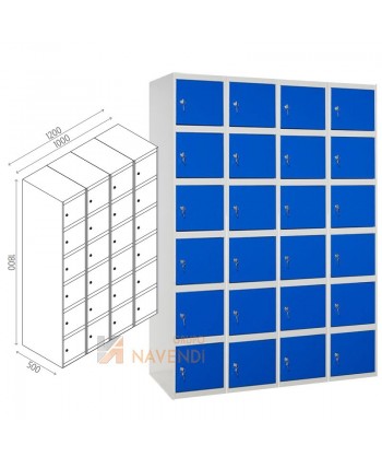 Taquillas metálica de seis puertas de 50 x 180 cm cada módulo