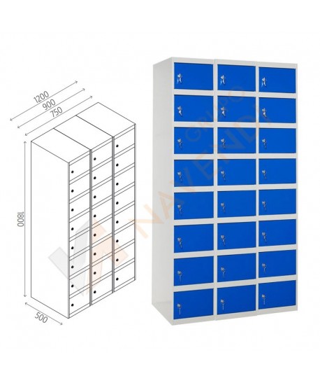 Taquillas metálica de ocho puertas de 50 x 180 cm cada módulo