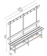 Bancos montados de madera con perchero para vestuario