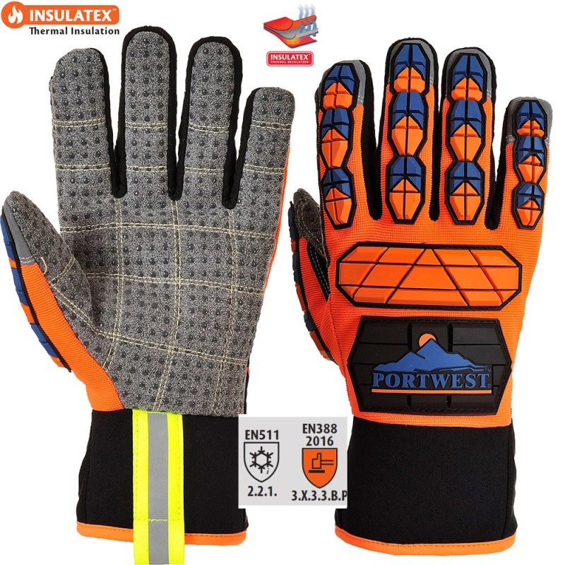 Guantes anti impacto forrados y anticorte nivel 3 o B