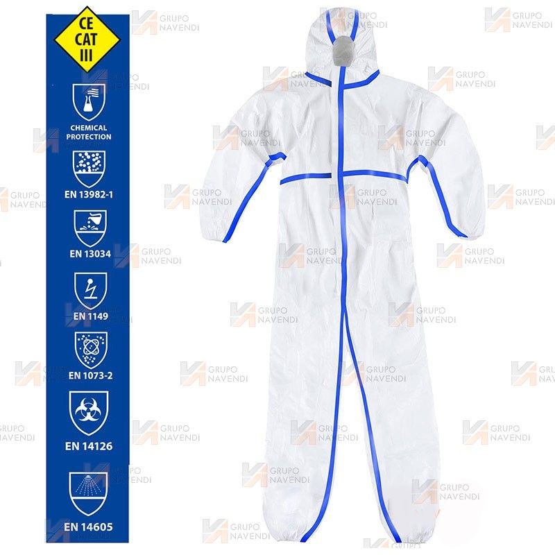 Buzo antiestático para riesgos biológicos   (Tipo 4, 5 y 6)
