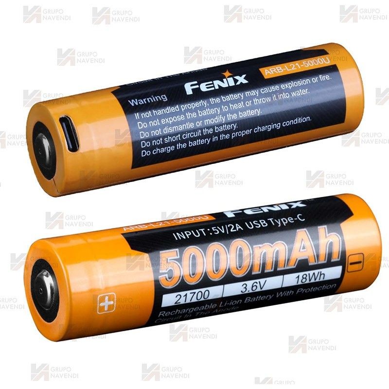 Batería de Li-Ion Fénix 3,6V y 5000 mAh con micro-USB de carga