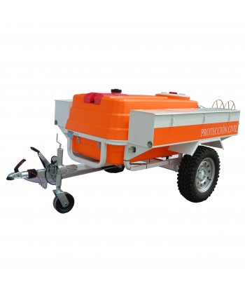 Remolque contra incendios con cajones y motobomba HONDA 500 L/min y 10 Bar.