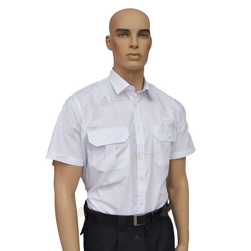 Camisa uniforme de uniforme manga corta color blanco