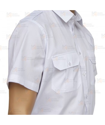 Camisa uniforme de uniforme manga corta color blanco