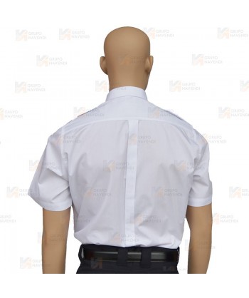 Camisa uniforme de uniforme manga corta color blanco