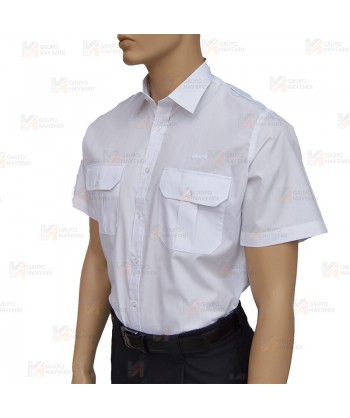Camisa uniforme de uniforme manga corta color blanco