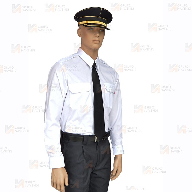 Camisa de uniforme manga larga color blanco