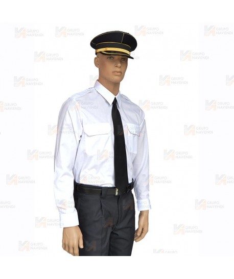 Camisa de uniforme manga larga color blanco