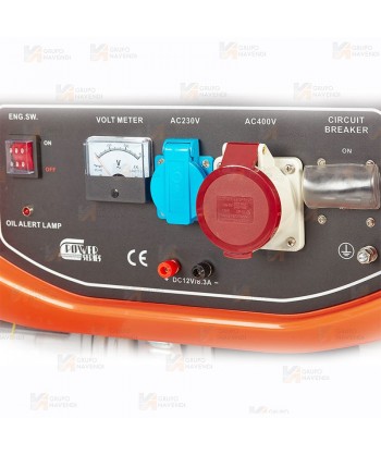 Generador trifásico con motor a gasolina de 4 tiempos y 7.000W de potencia con arranque Electrico y manual