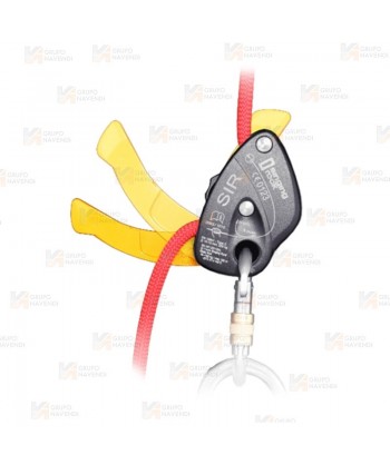 Descendedor Singing Rock Descender SIR con autobloqueo y sistema antipánico para cuerdas