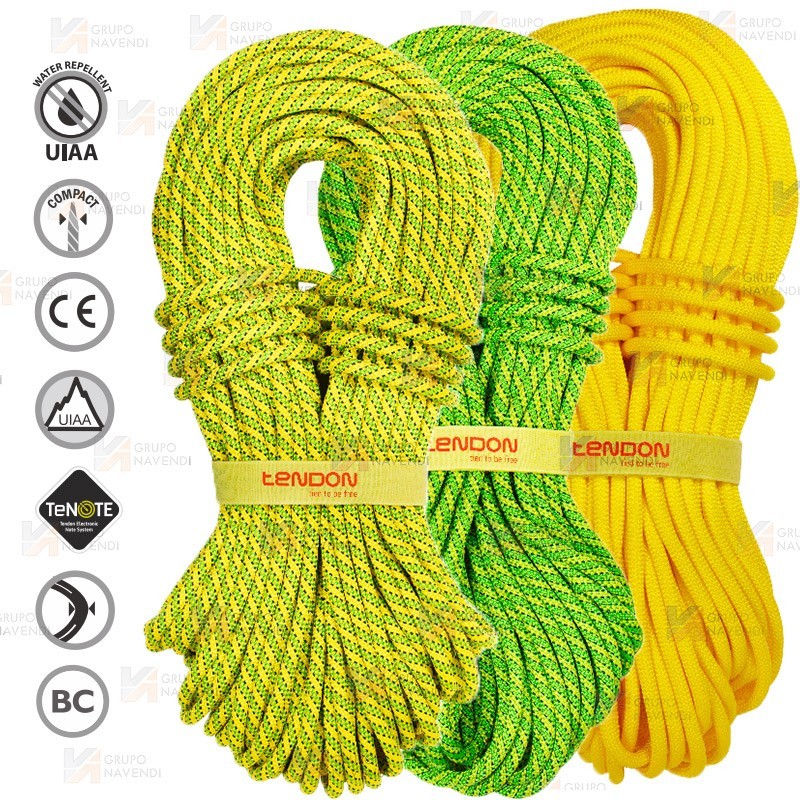 Cuerda Ambition de uso simple de Ø 9,8 mm para escalada color amarillo y verde