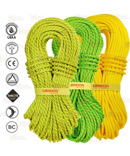 Cuerda Ambition de uso simple de Ø 9,8 mm para escalada color amarillo y verde