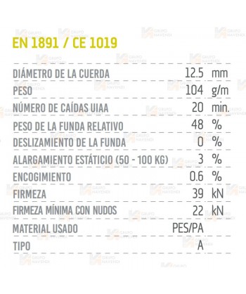 Cuerda Timber Evo de Tendon de Ø 12,5 mm para poda o arboricultura