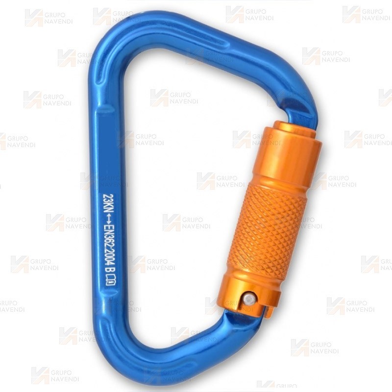 Mosquetón de aluminio Tri-Lock triple acción