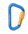 Mosquetón asimétrico de aluminio cierre rosca, tipo keyLock