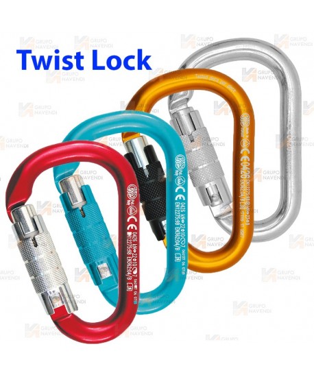 Mosquetón HMS de aluminio Twist-Lock 
 tipo key-lock