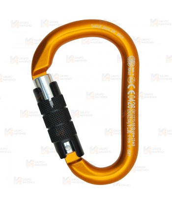 Mosquetón HMS de aluminio Twist-Lock 
 tipo key-lock color naranja