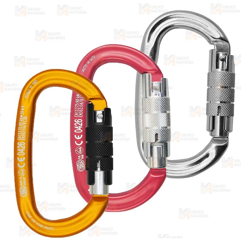 Mosquetón ovalado de aluminio Twist Lock