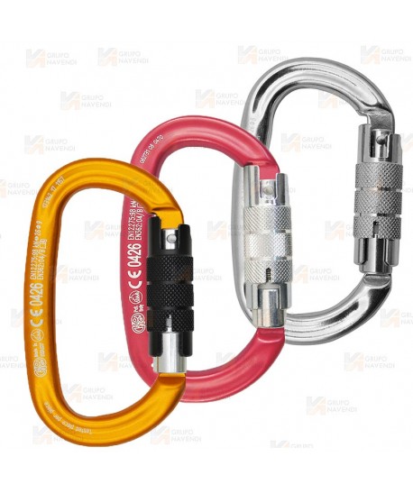 Mosquetón ovalado de aluminio Twist Lock