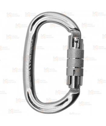 Mosquetón ovalado de aluminio Twist Lock color plata
