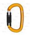 Mosquetón ovalado de aluminio Tri Lock color naranja