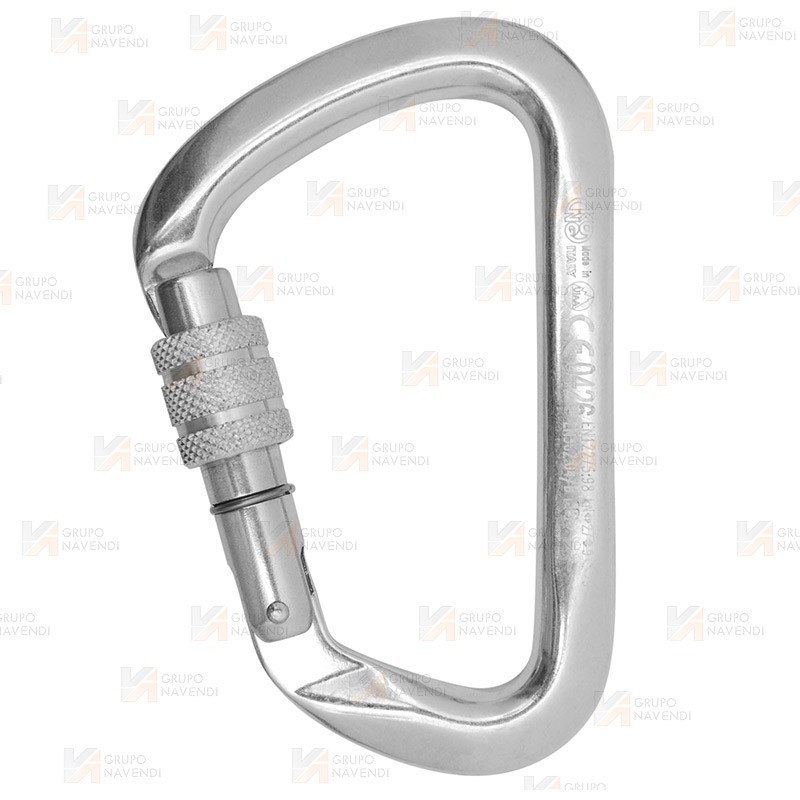 Mosquetón asimétrico de acero Screw Lock  (35 kN)