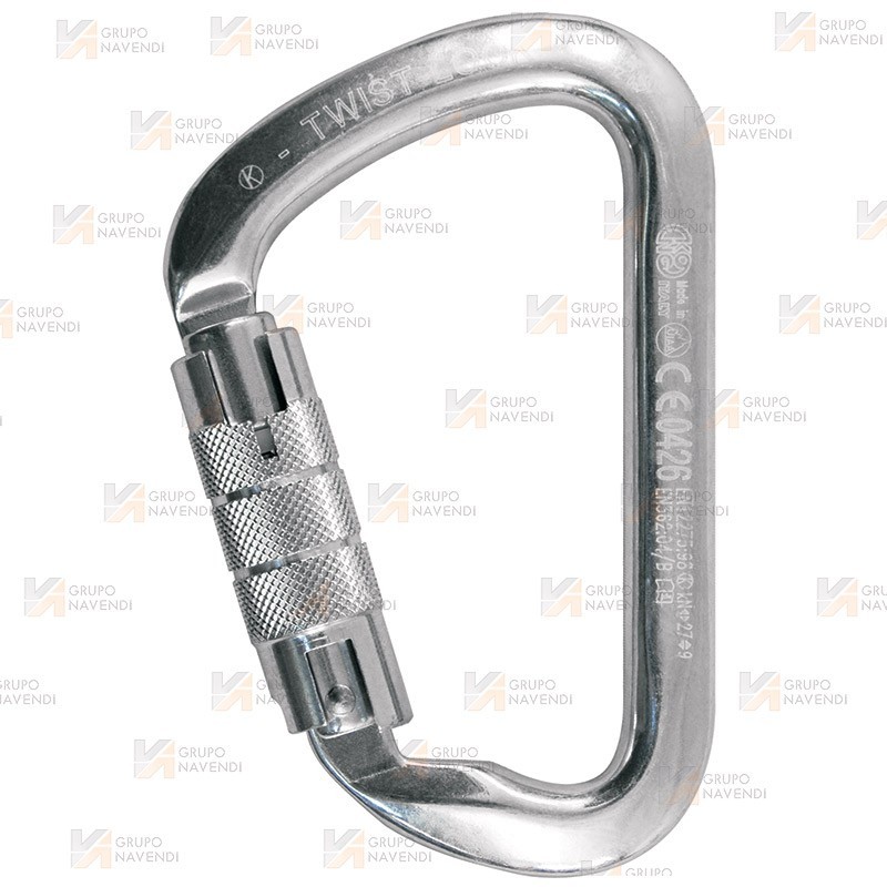Mosquetón asimétrico de acero inoxidable Twist Lock