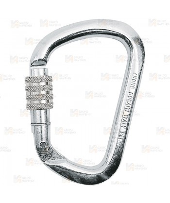 Mosquetón asimétrico de aluminio Screw Lock color plata