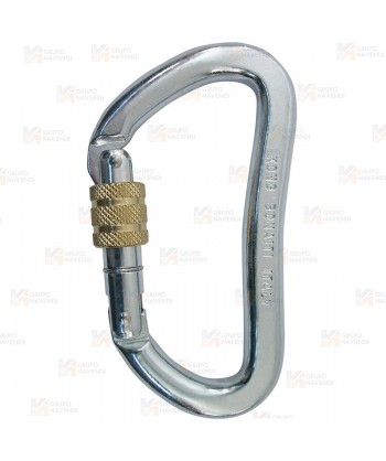Mosquetón asimétrico de acero Screw Lock