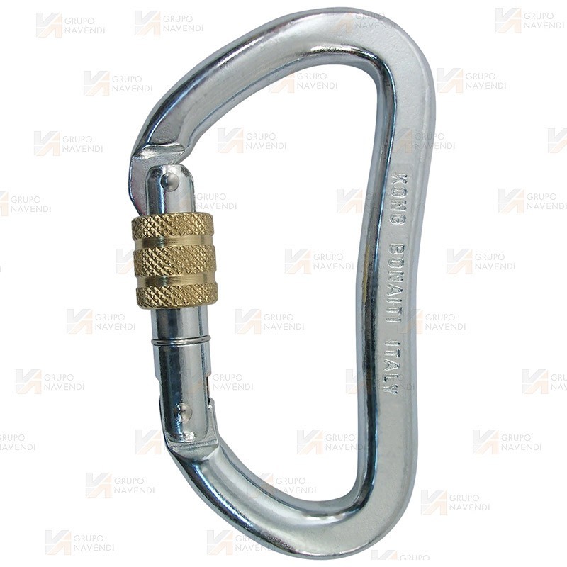 Mosquetón asimétrico de acero Screw Lock