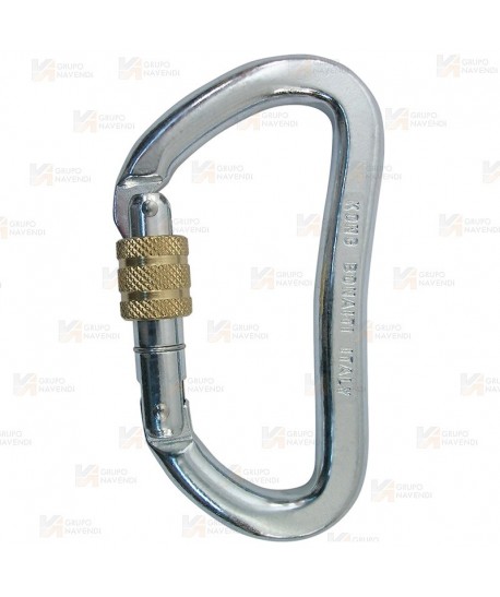 Mosquetón asimétrico de acero Screw Lock