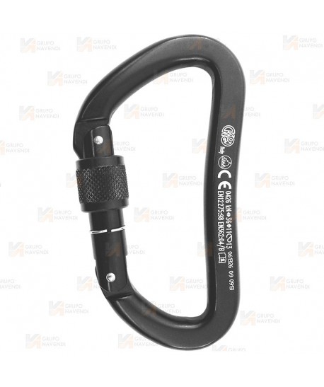 Mosquetón asimétrico de aluminio  Screw Lock color negro