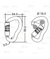 Mosquetón asimétrico de aluminio  Twist Lock