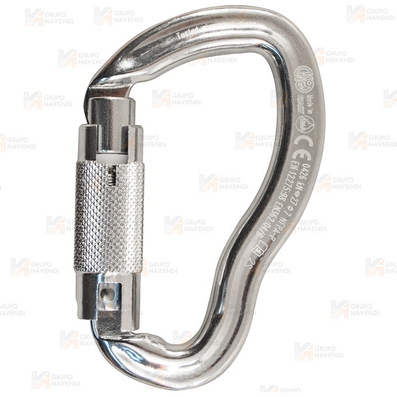 Mosquetón asimétrico de aluminio  automático de triple acción Tri Lock