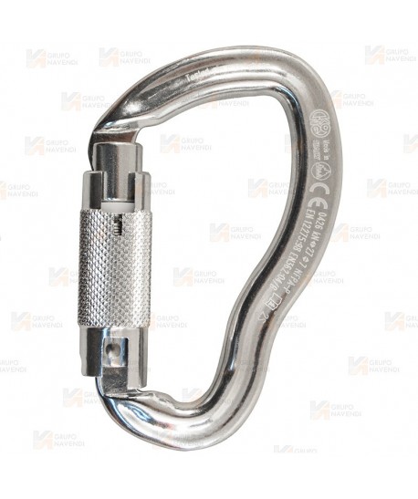 Mosquetón asimétrico de aluminio  automático de triple acción Tri Lock
