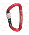 Mosquetón asimétrico de aluminio Screw Lock color rojo