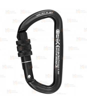Mosquetón asimétrico de aluminio Screw Lock color negro