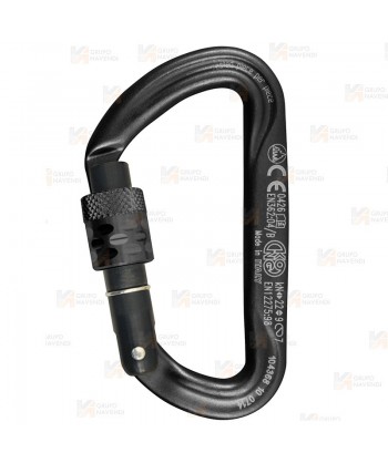 Mosquetón asimétrico de aluminio Screw Lock color negro