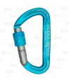 Mosquetón asimétrico de aluminio Screw Lock color CYAN